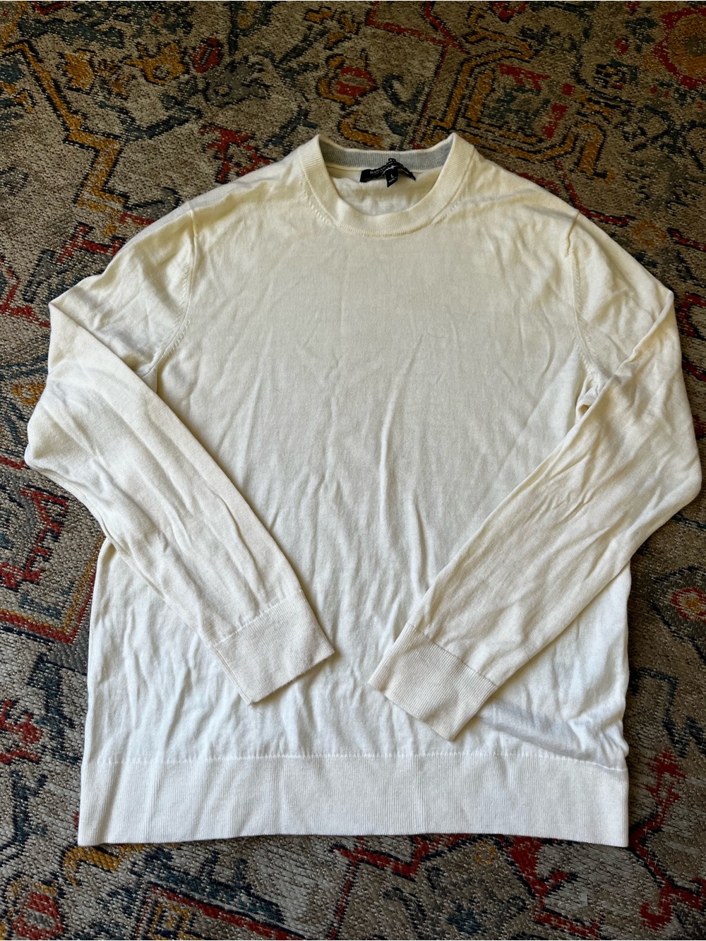 Banana Republic Men's Cream Crewneck Sweater Size L